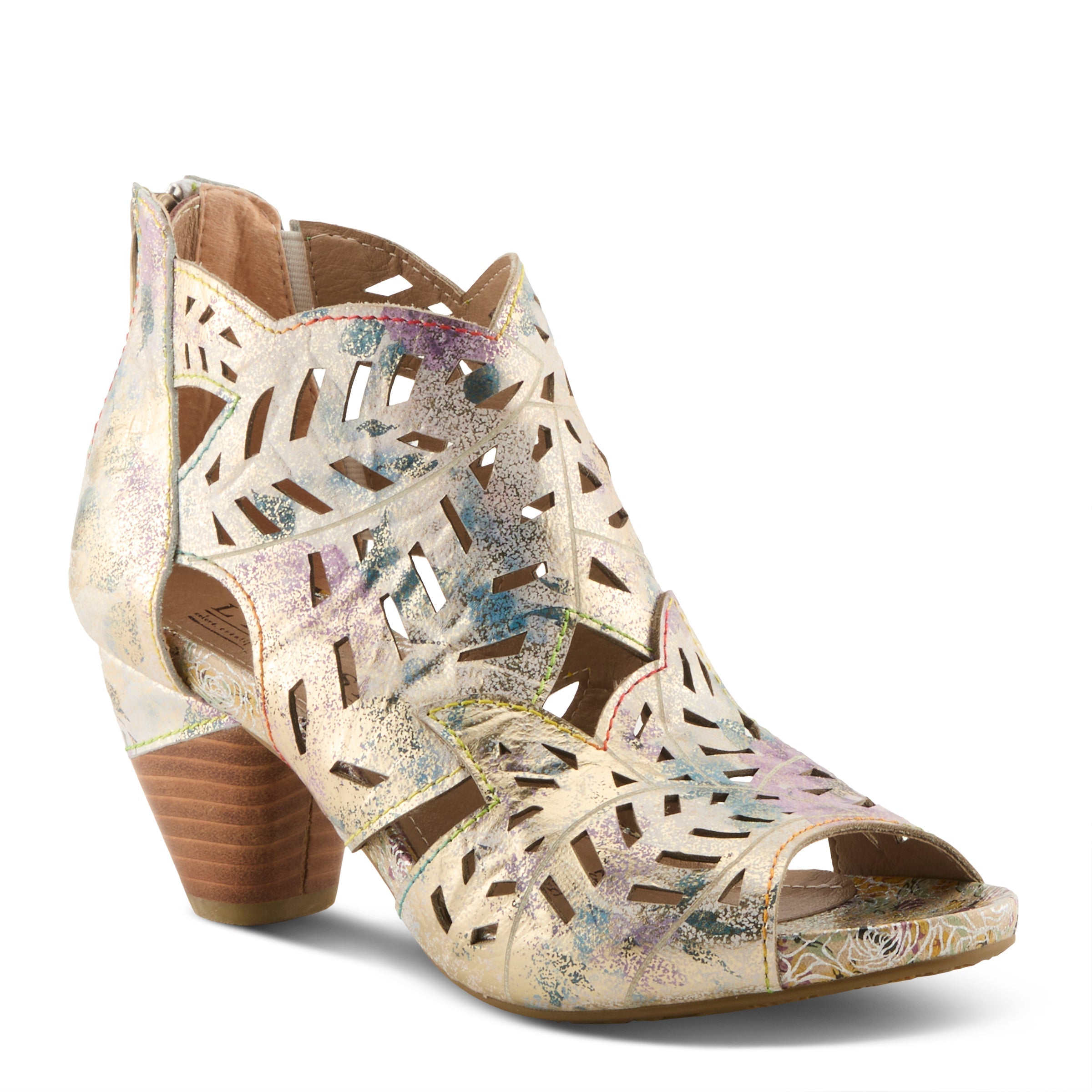 L'Artiste L'ARTISTE ICON-MET SHOOTIE SANDAL sandal in bronze multi with handcrafted leather design