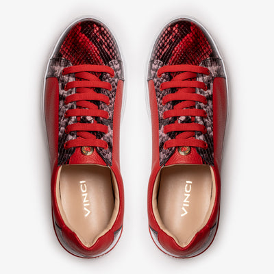 Vinci Leather The Burano Red Leather Women Sneaker – product view 5