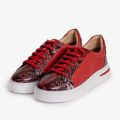 Vinci Leather The Burano Red Leather Women Sneaker – product view 2
