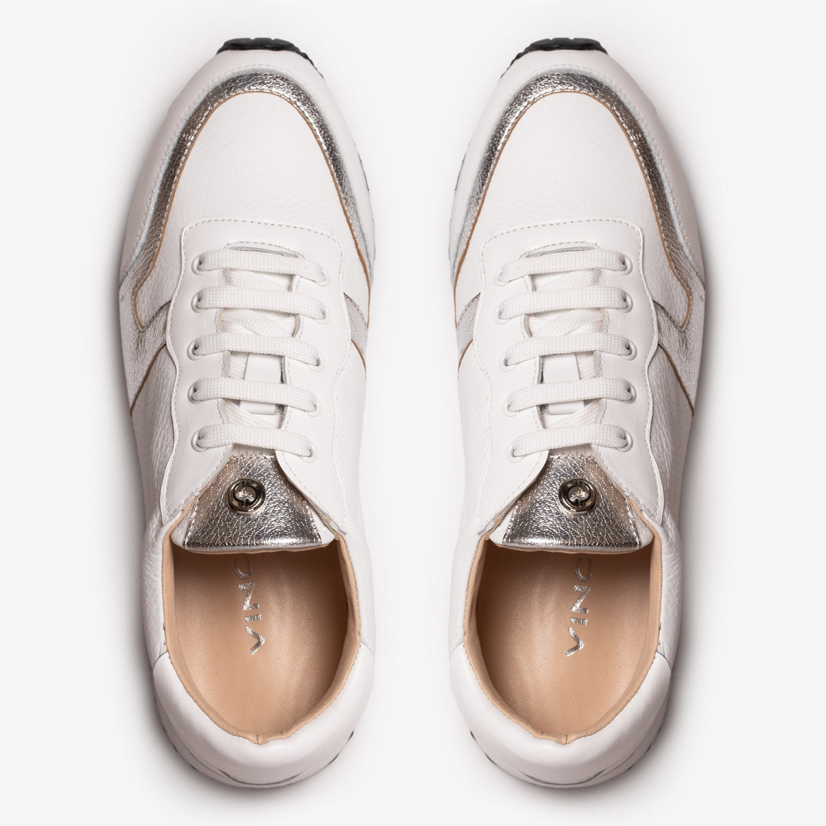 Vinci Leather The Masal White Leather Women Sneaker – product view 3