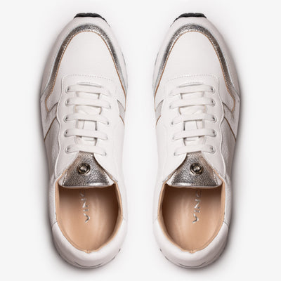 The Masal White Leather Women Sneaker