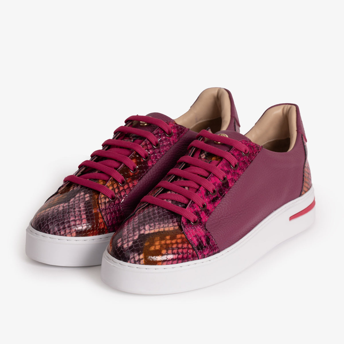 Vinci Leather The Burano Purple & Fuchsia Leather Women Sneaker – product view 2