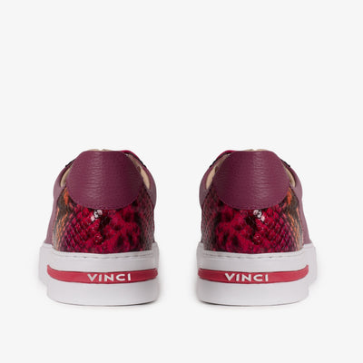 Vinci Leather The Burano Purple & Fuchsia Leather Women Sneaker – product view 3