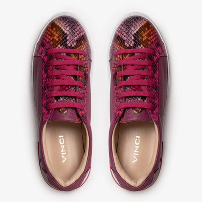 Vinci Leather The Burano Purple & Fuchsia Leather Women Sneaker – product view 5