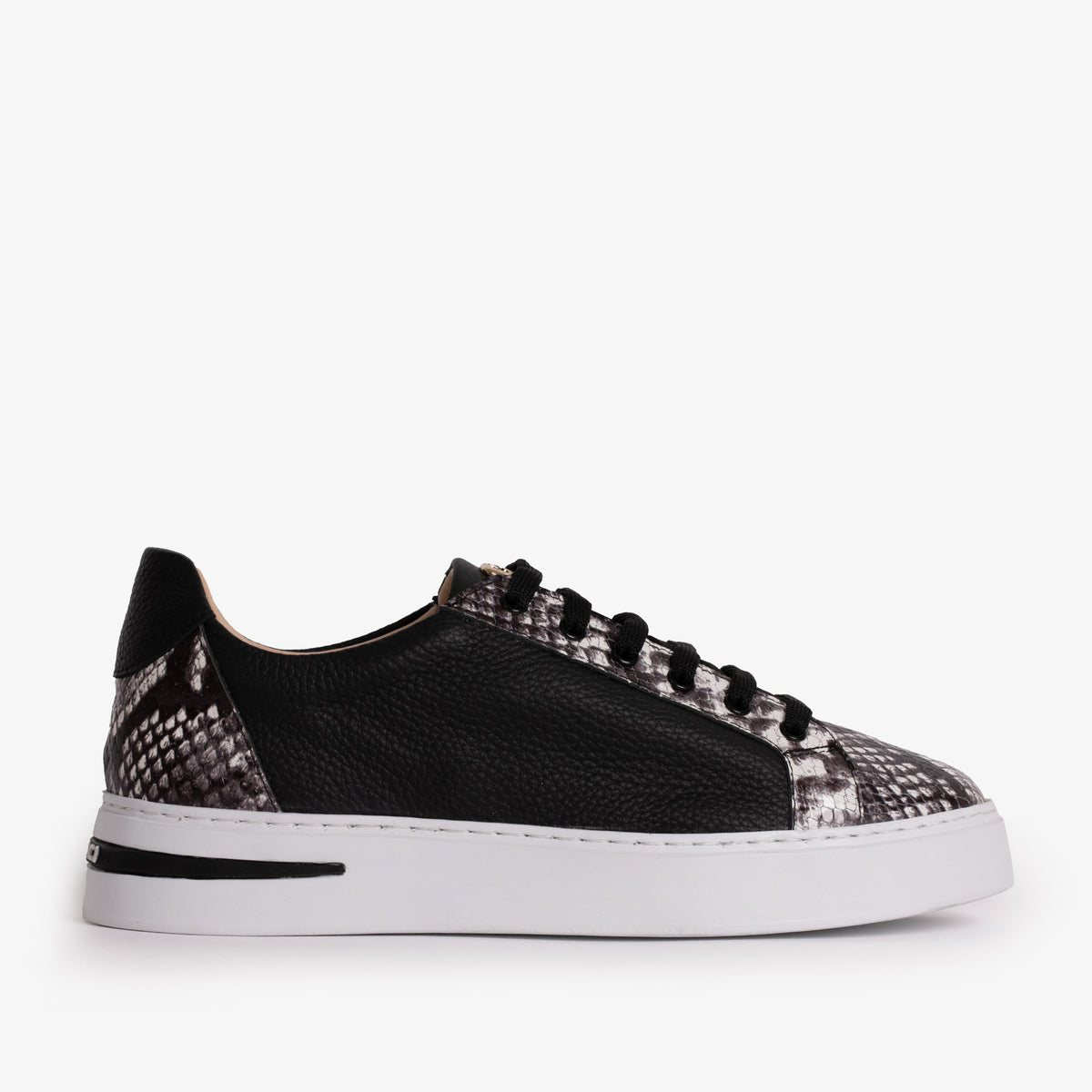 Vinci Leather The Burano Black & White  Leather Women Sneaker – product view 1