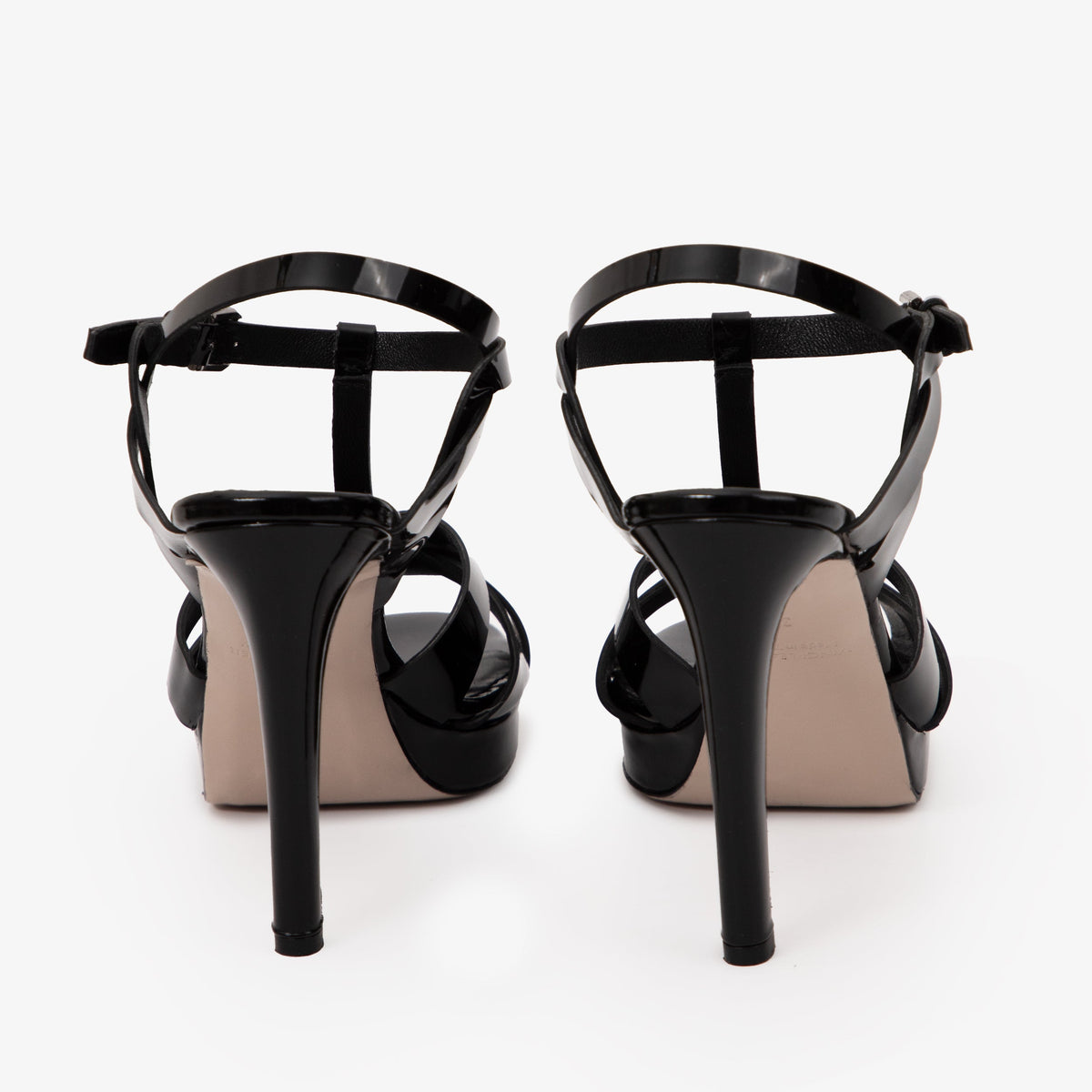 Vinci Leather The Parisian Black Patent Leather T-Strap Platform Heel Women Sandal – product view 2