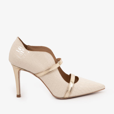 Vinci Leather The Annapolis Cream Patent Leather Pump Women Shoe – product view 1