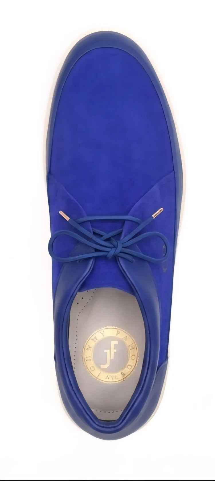 Johnny Famous Bally Style Central Park Men’s High Tops Navy Blue Suede and Leather