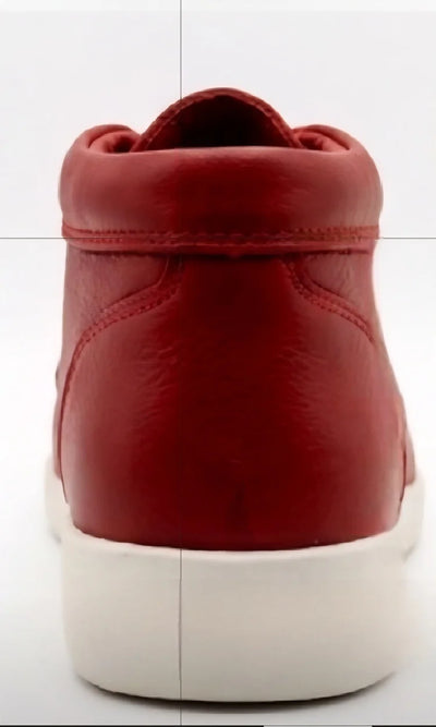 Johnny Famous Bally Style Soho Men’s Red Nappa Leather High Tops