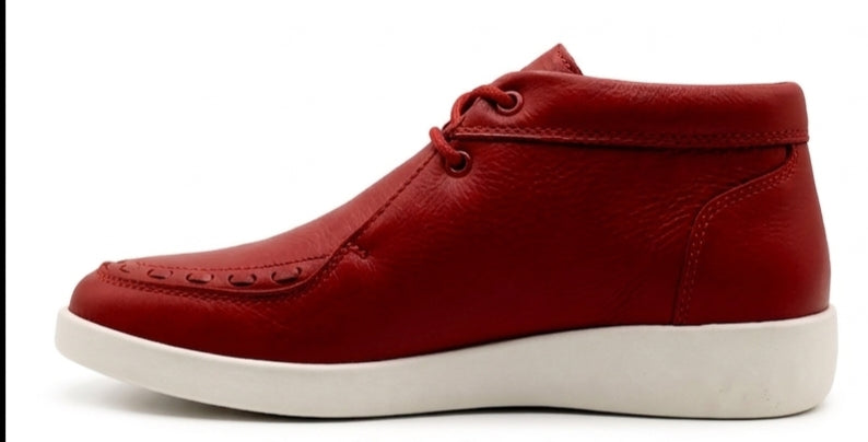 Johnny Famous Bally Style Soho Men’s Red Nappa Leather High Tops