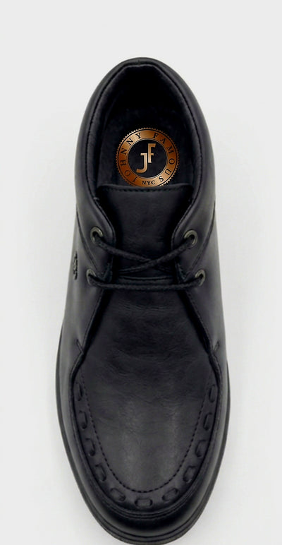 Johnny Famous Bally Style Soho Men’s Black Nappa Leather High Tops