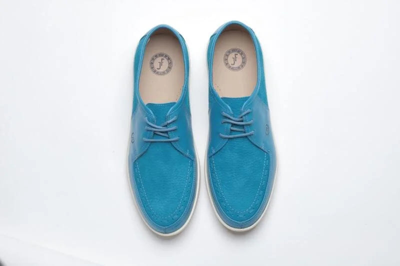 Turquoise Blue Johnny Famous Bally Style Delancey men's low-top sneakers, view 2