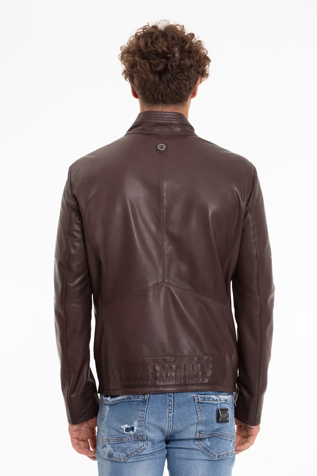 Vinci Leather The Alamo Brown Leather Men Jacket – product view 5