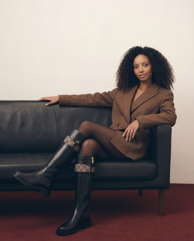 The Bellina Black Leather Women’s Knee-High Women Boot