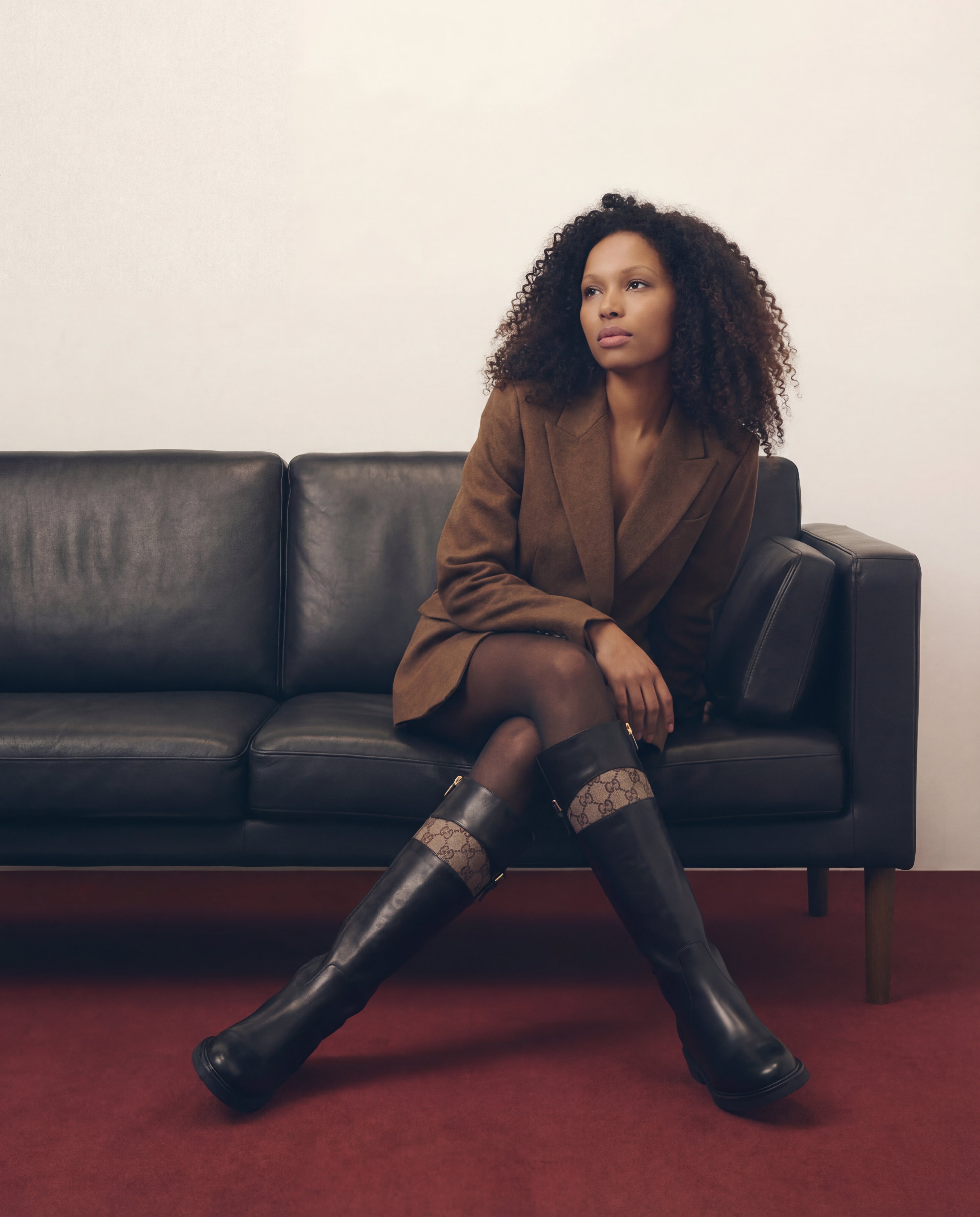 The Bellina Black Leather Women’s Knee-High Women Boot