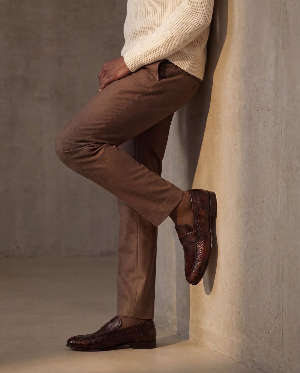 The Aurelio Brown Python & Baby Buffalo Leather Penny Loafer