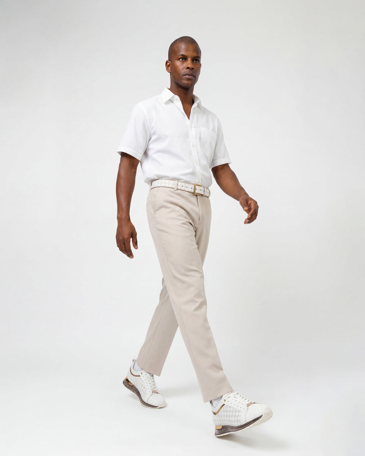 Vinci Leather The Cenova White & Gold Leather Men Sneaker – product view 31