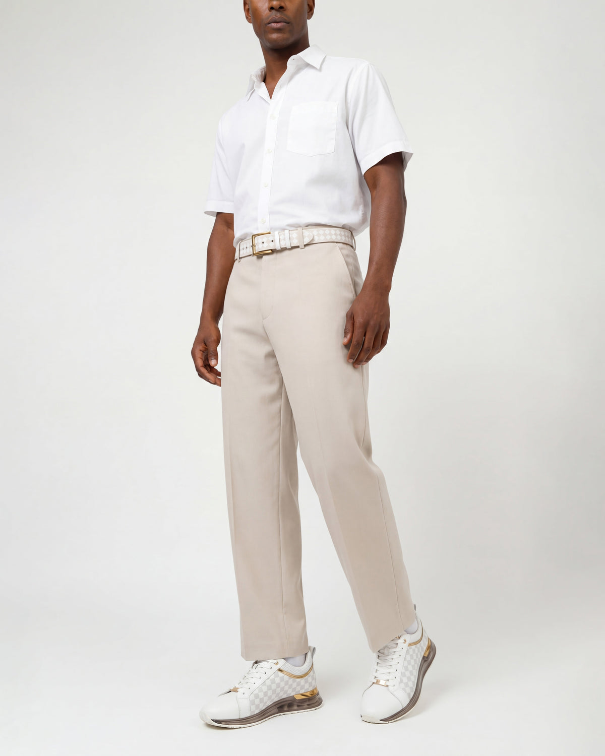 Vinci Leather The Cenova White & Gold Leather Men Sneaker – product view 29