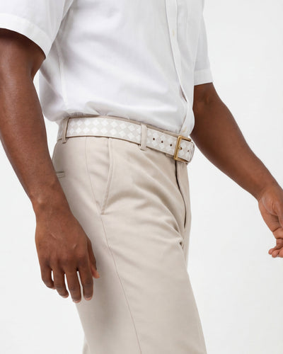 The Cenova White & Gold Leather Men Sneaker