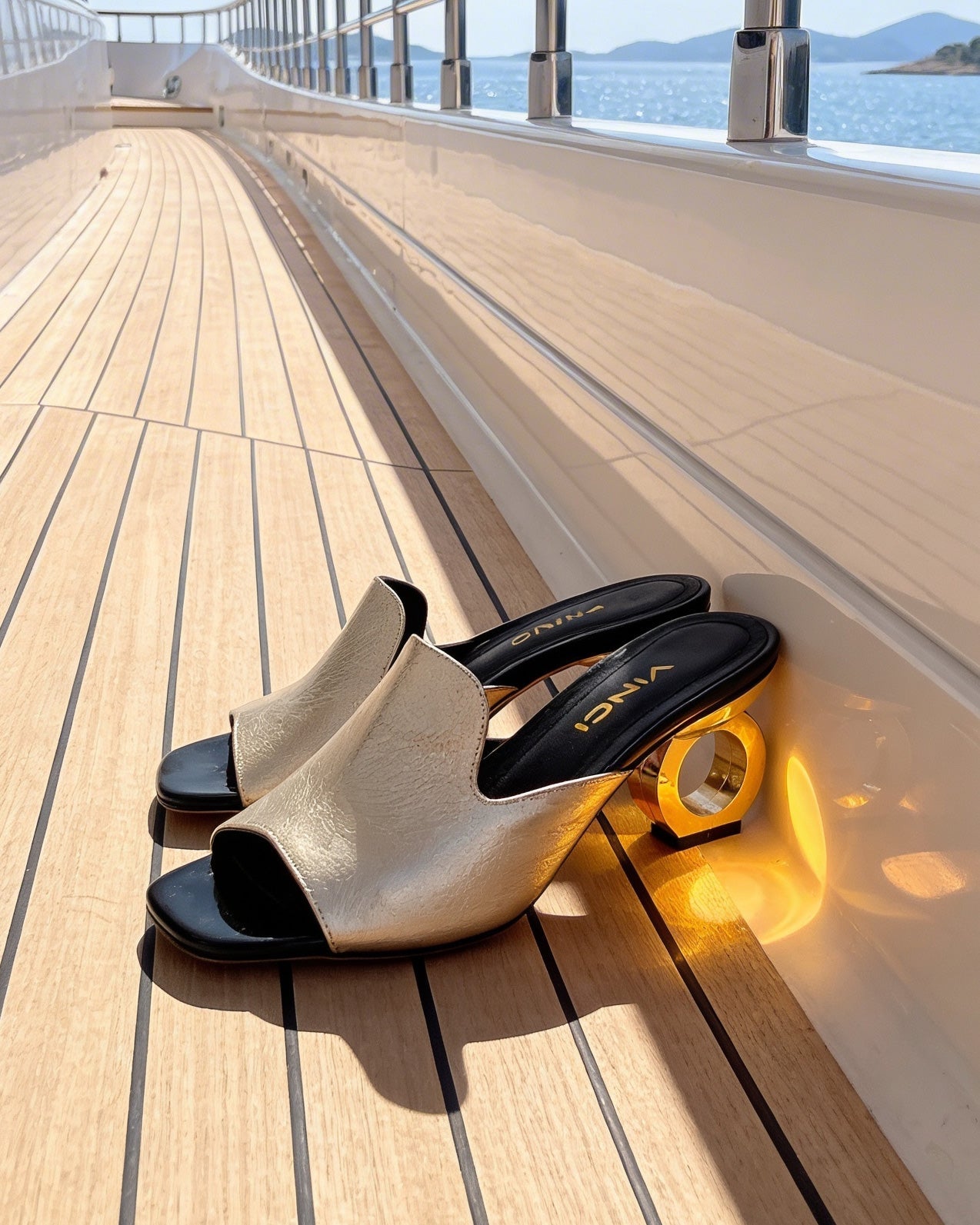 The Tory Gold Leather Women Sandal