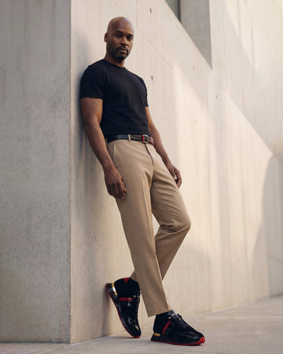 The Inferno Black & Red Leather Men Sneaker