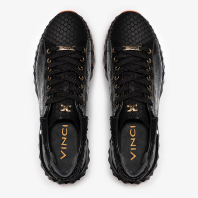 The Caesars Black Leather  Men Sneaker
