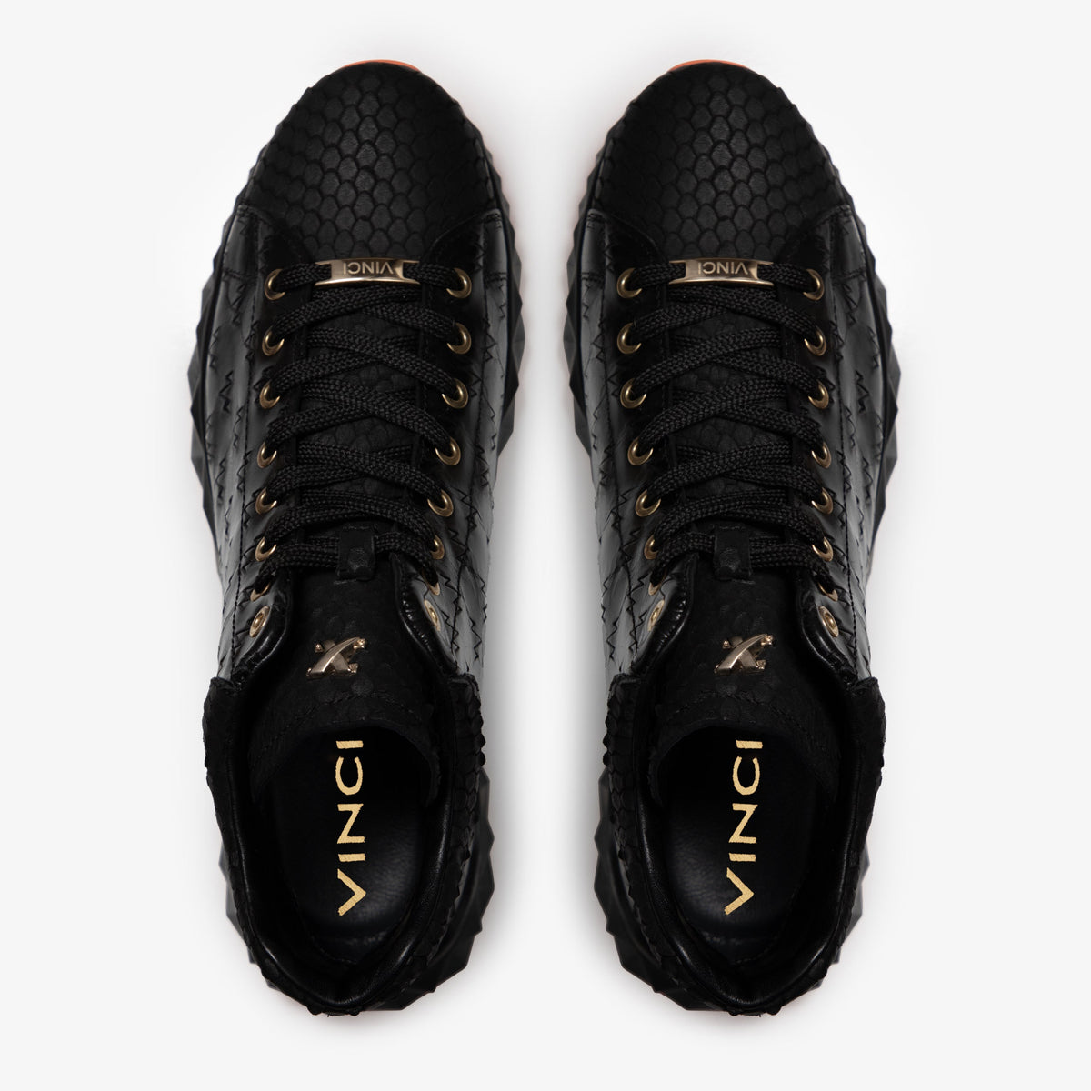 Vinci Leather The Caesars Black Leather High-Top Men Sneaker – product view 5