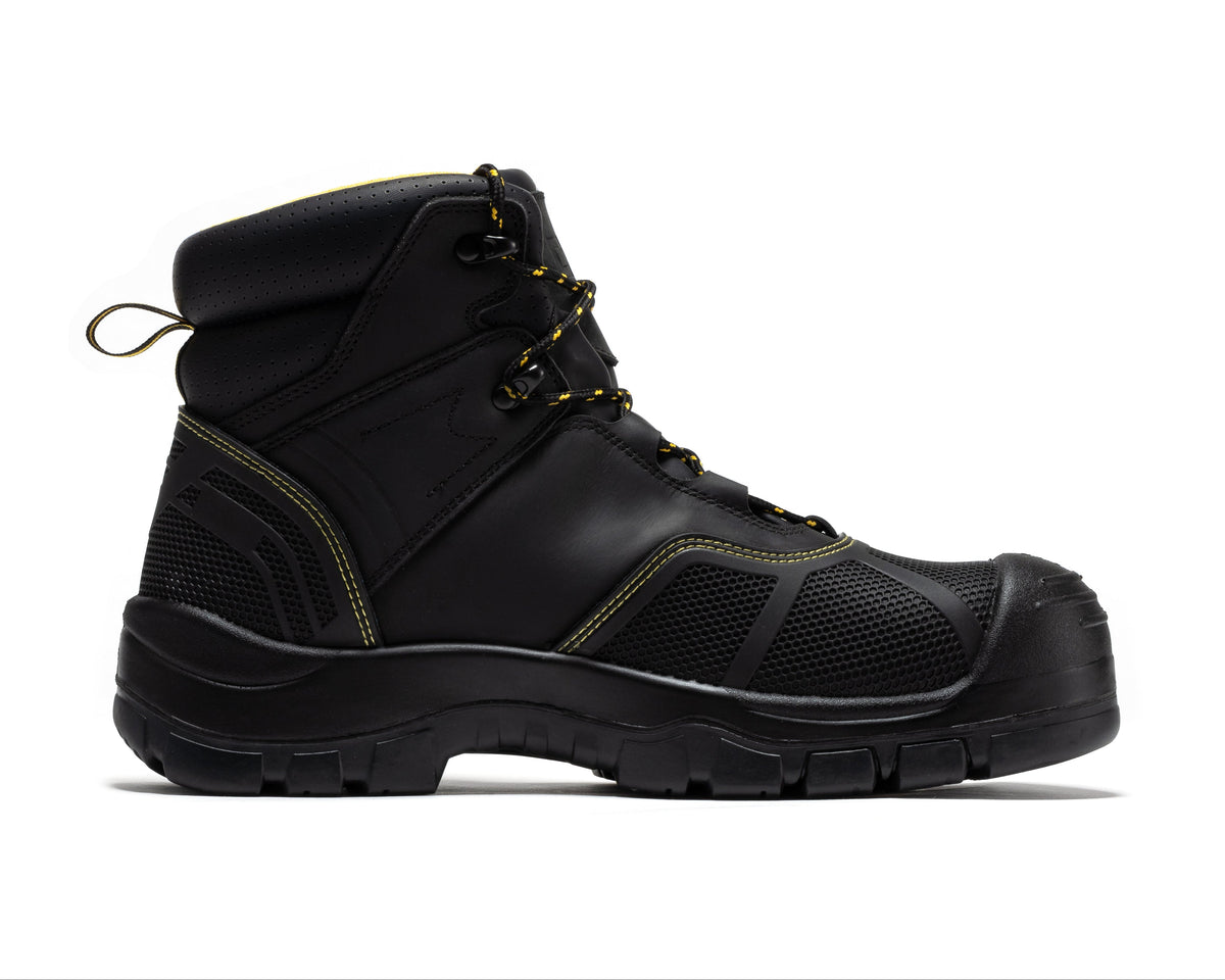 ROCKROOSTER Woodland Black 6 inch Waterproof Composite Toe Leather Work Boots AK663