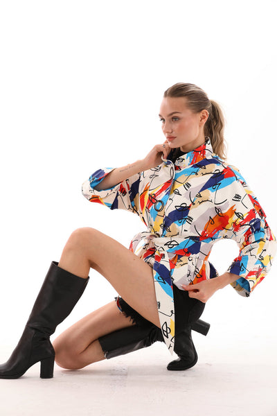 The Odessa Multicolor Leather Women Jacket