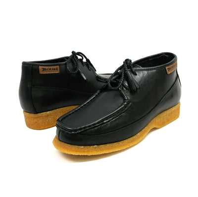 British Walkers Knicks Men's Black Leather Lace Up Shoes with Crepe Sole view 1