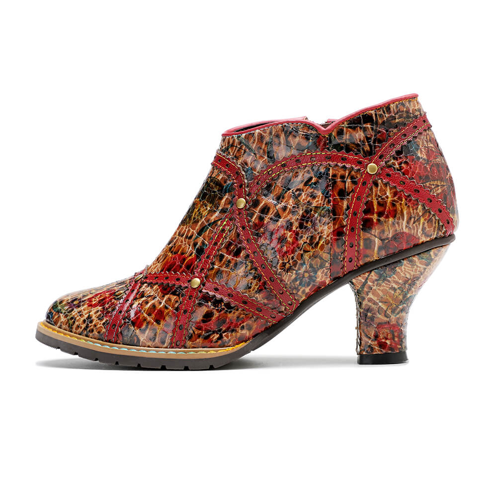 Colorful Handmade Low Heel Booties – product view 4