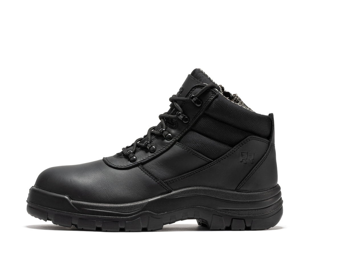 ROCKROOSTER Avalon Black 6 Inch Zip-sided Composite toe Leather Work Boots CP213BK – product view 5