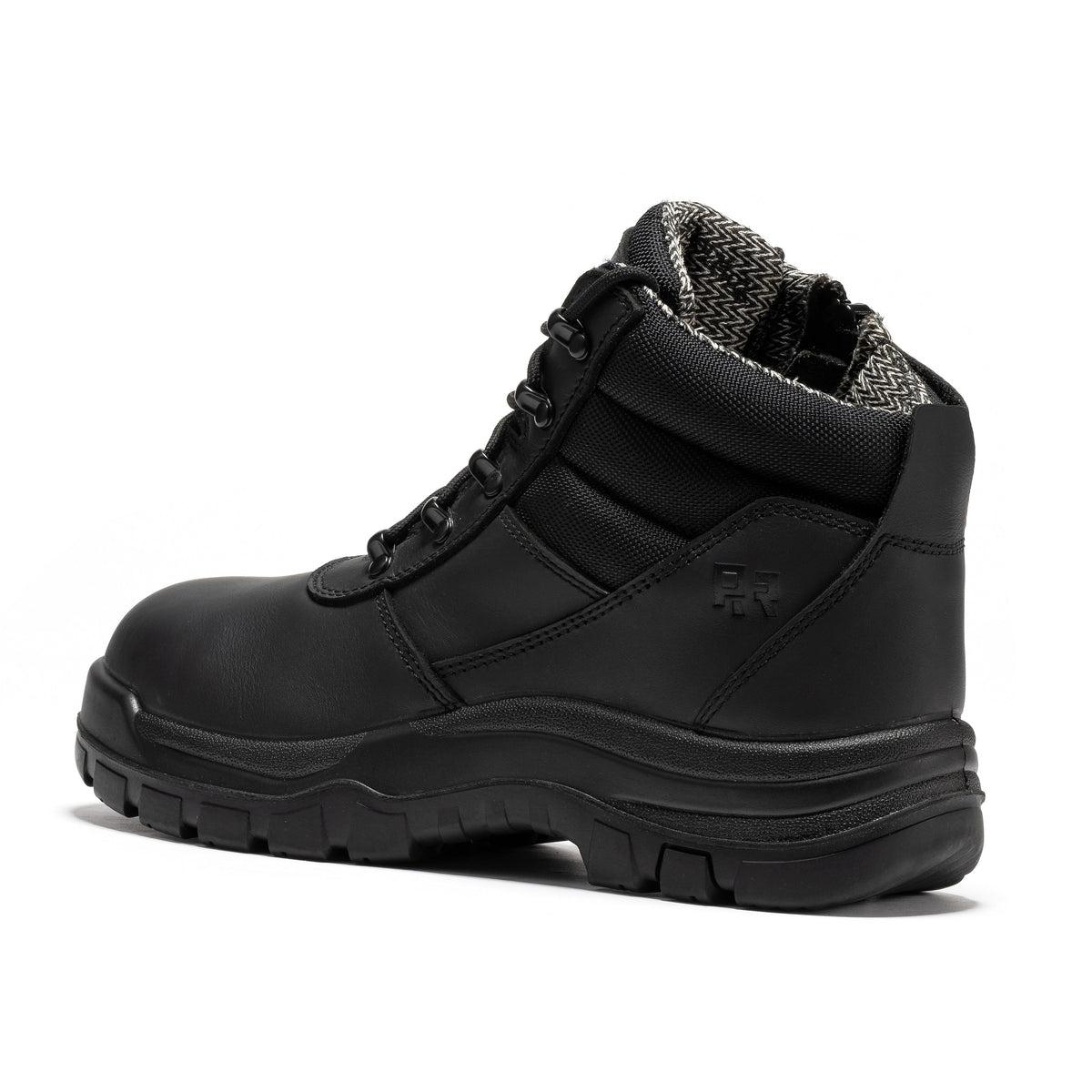 ROCKROOSTER Avalon Black 6 Inch Zip-sided Composite toe Leather Work Boots CP213BK – product view 2