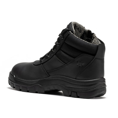 ROCKROOSTER Avalon Black 6 Inch Zip-sided Composite toe Leather Work Boots CP213BK