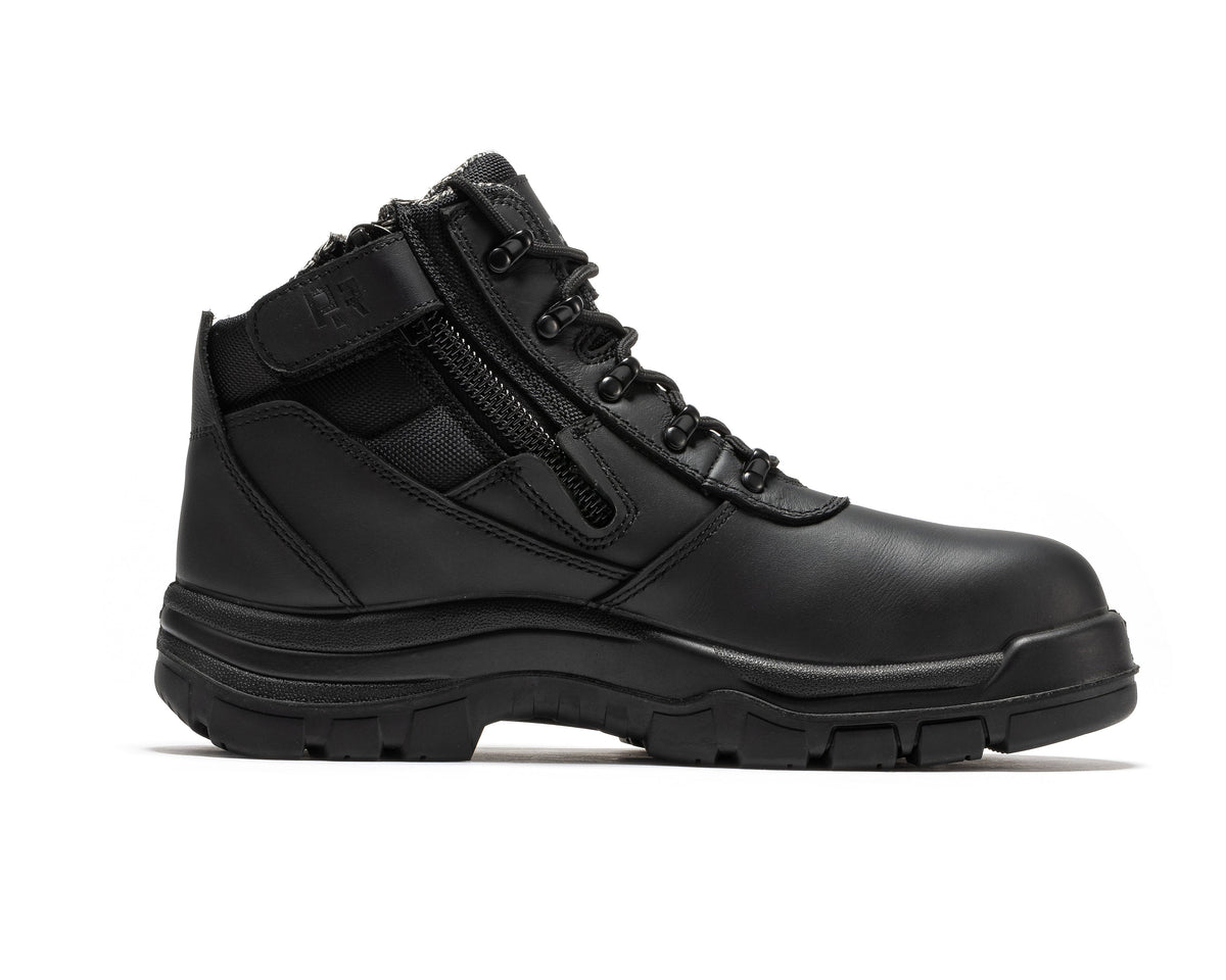 ROCKROOSTER Avalon Black 6 Inch Zip-sided Composite toe Leather Work Boots CP213BK – product view 4