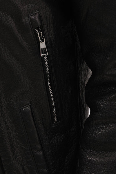 The Bergamo Black Shearling Leather Men Jacket