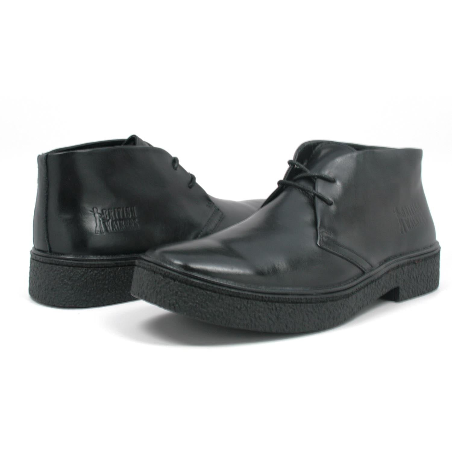 British Walkers Classic Playboy Men's Black Leather Chukka Boots with Dual Fit Technology view 13