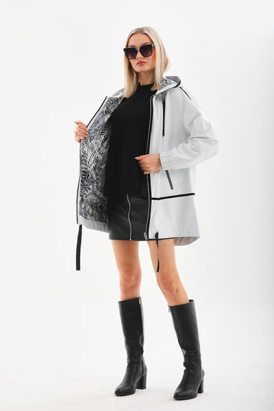 The Vega White Reversible Leather Women Jacket