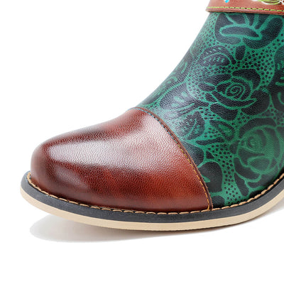Vintage Handmade Stunning Floral Boots