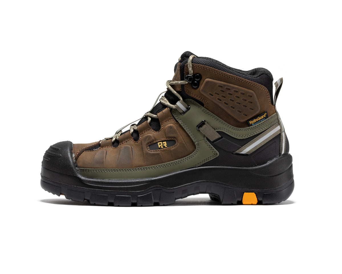 ROCKROOSTER Woodland Brown 6 inch Composite Toe Waterproof Leather Work Boots AK661 – product view 4