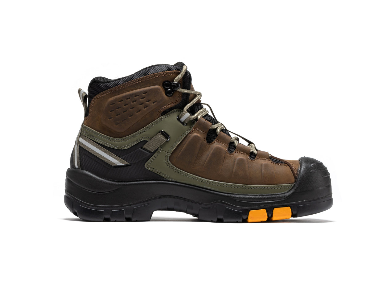 ROCKROOSTER Woodland Brown 6 inch Composite Toe Waterproof Leather Work Boots AK661 – product view 6