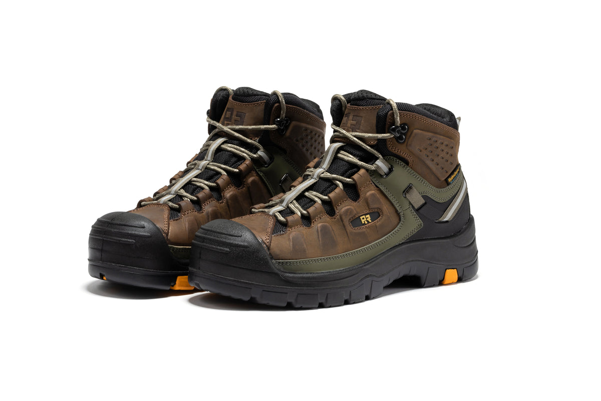 ROCKROOSTER Woodland Brown 6 inch Composite Toe Waterproof Leather Work Boots AK661 – product view 9