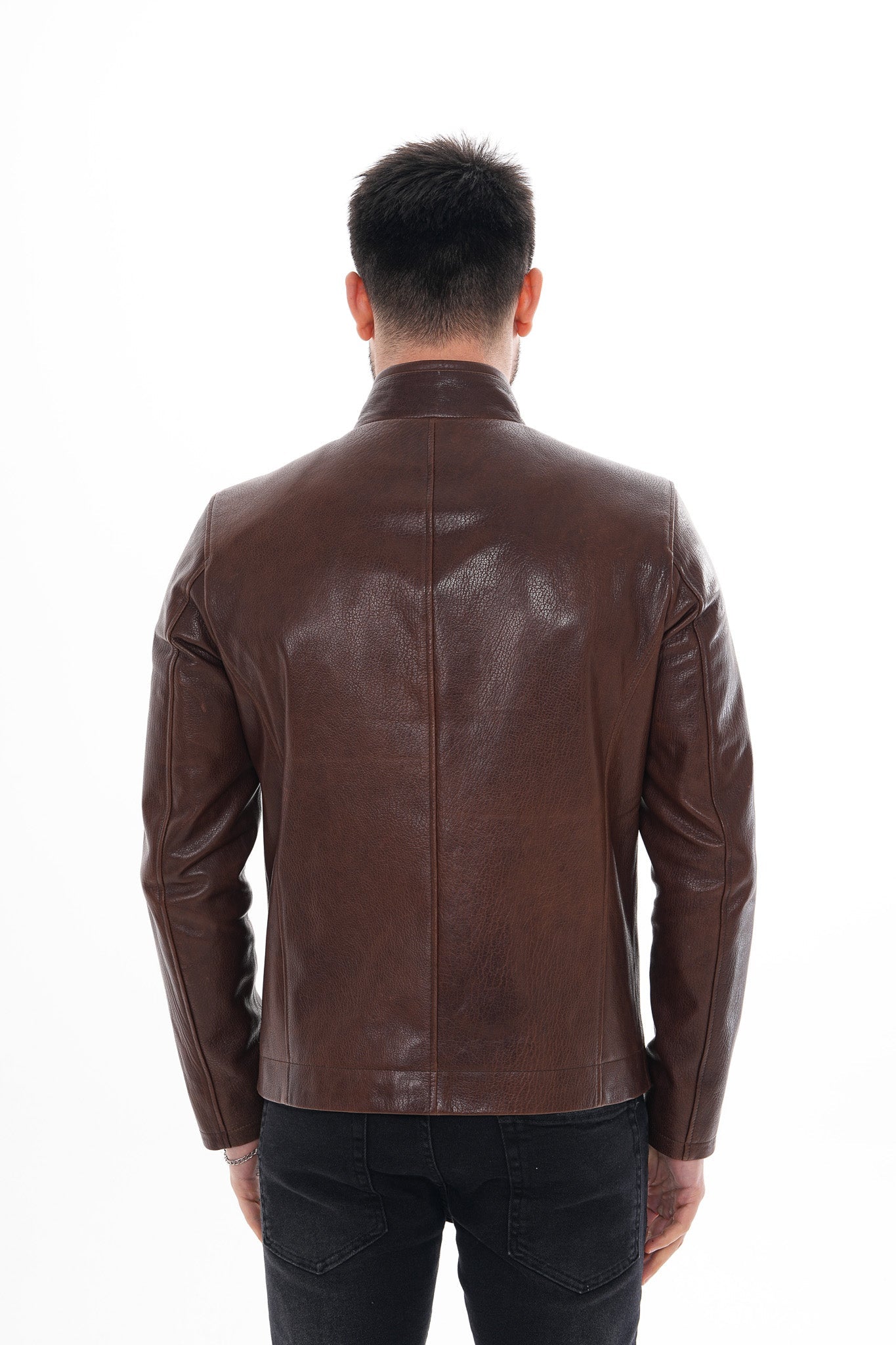 The Marco Brown Leather Men Jacket