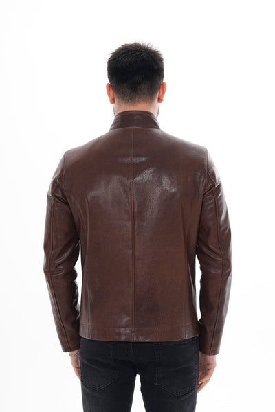 The Marco Brown Leather Men Jacket