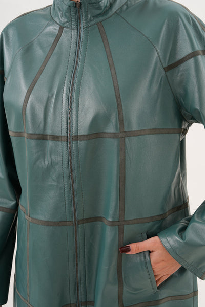 The Prado Reversible Green Leather Women Jacket