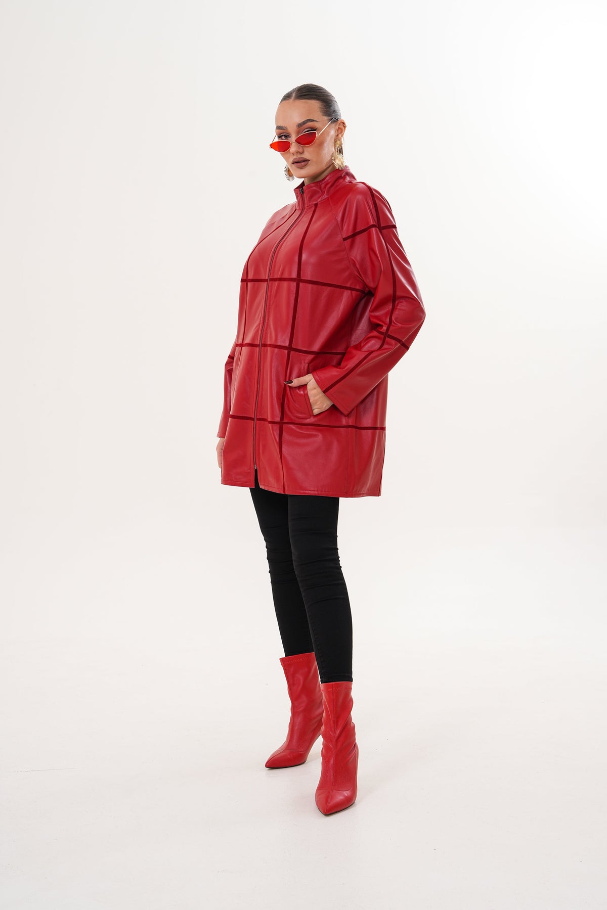 Vinci Leather The Prado Reversible Red Leather Women Jacket – product view 15