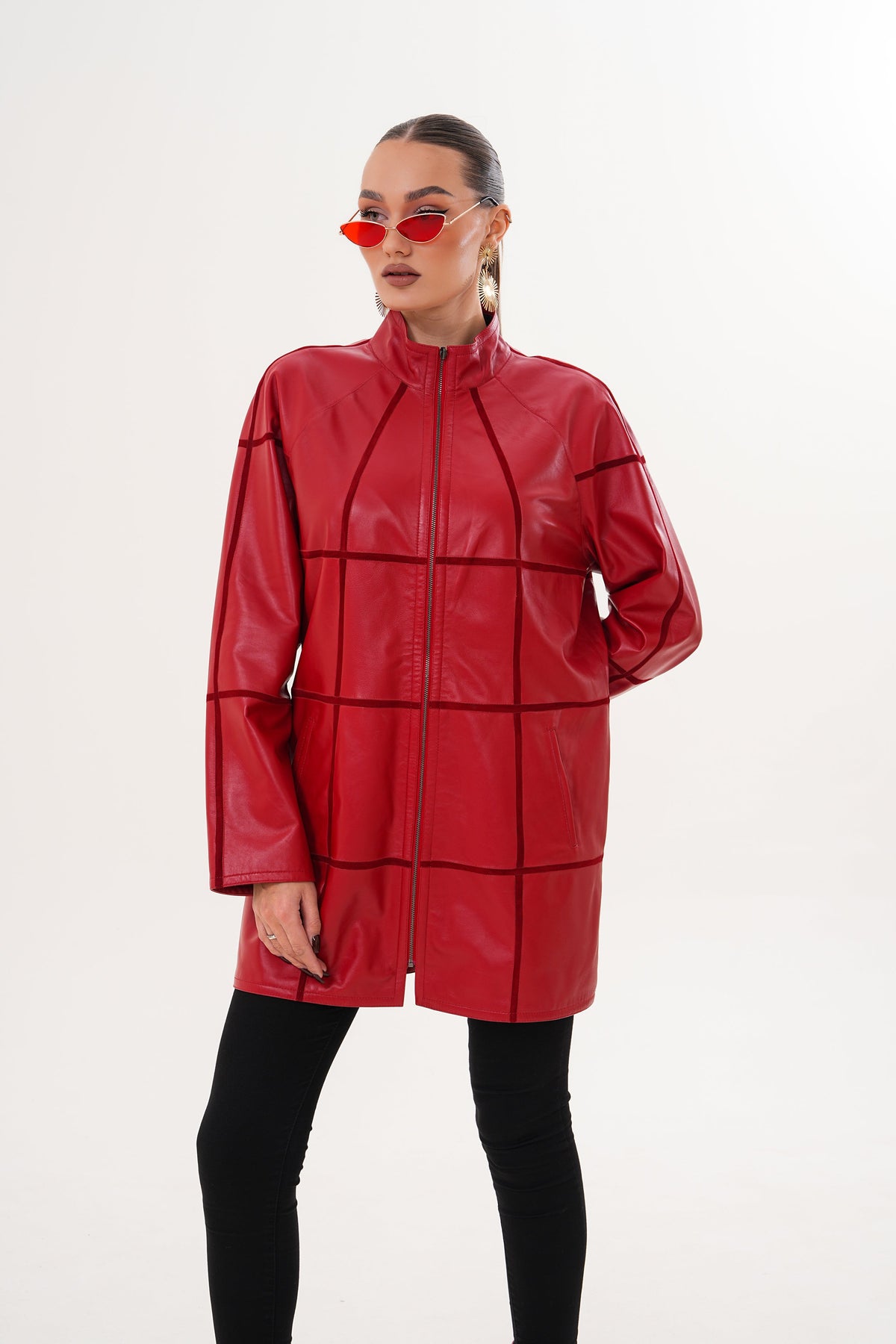 Vinci Leather The Prado Reversible Red Leather Women Jacket – product view 16
