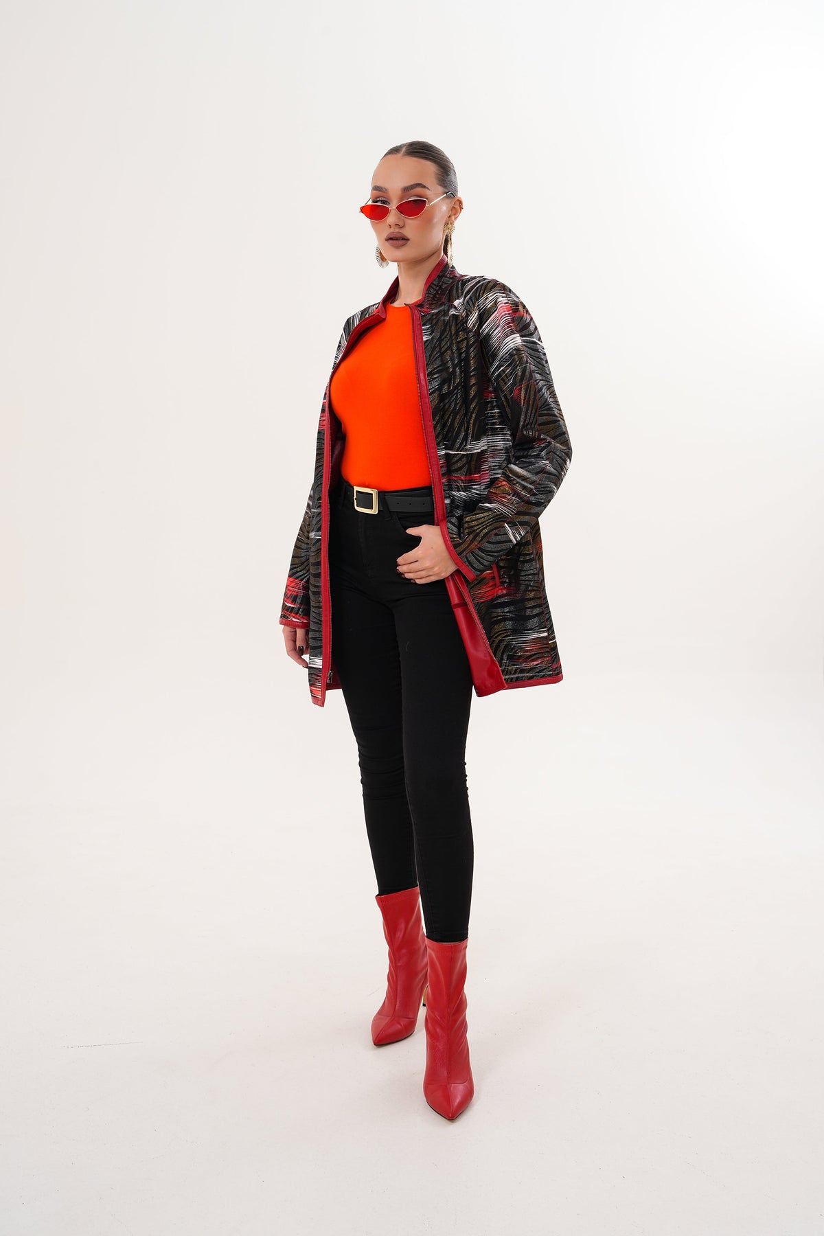 Vinci Leather The Prado Reversible Red Leather Women Jacket – product view 8