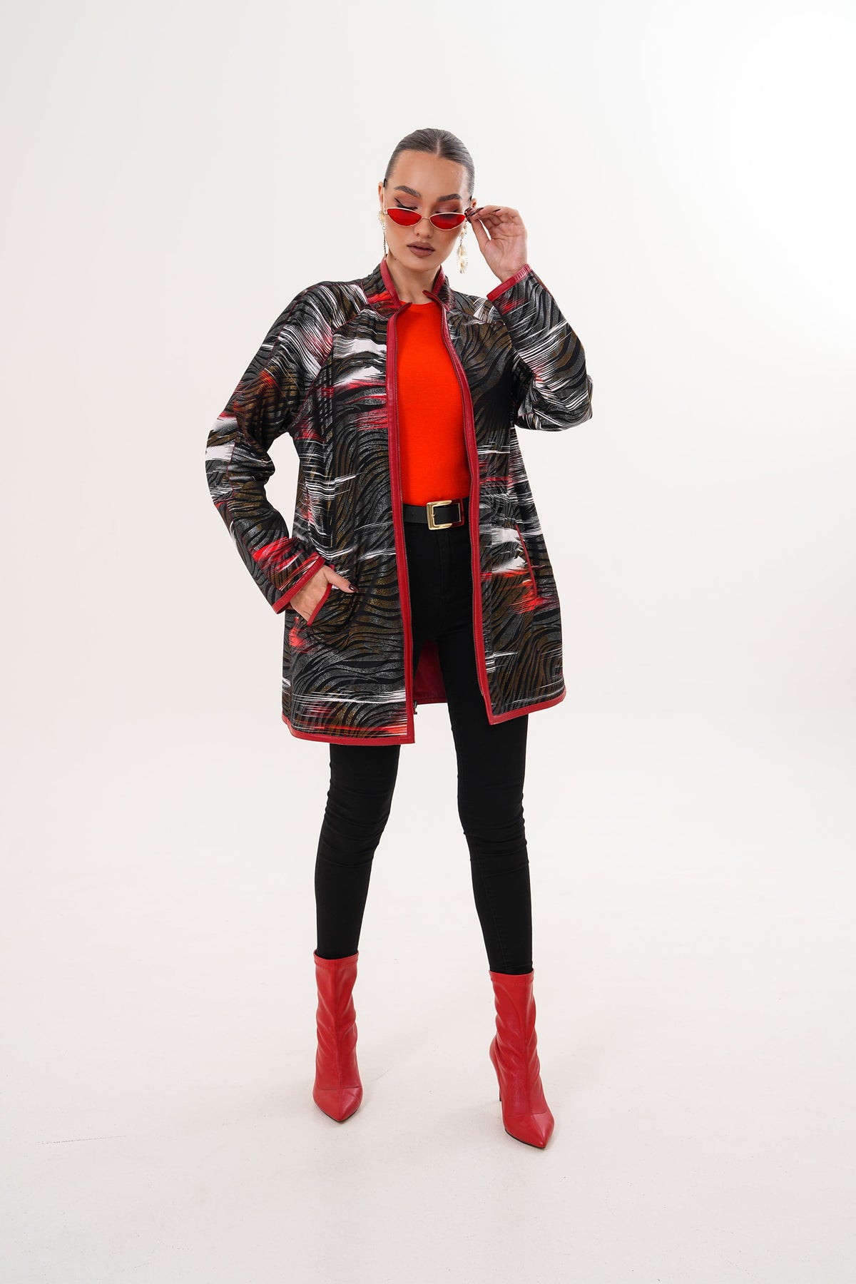 Vinci Leather The Prado Reversible Red Leather Women Jacket – product view 9