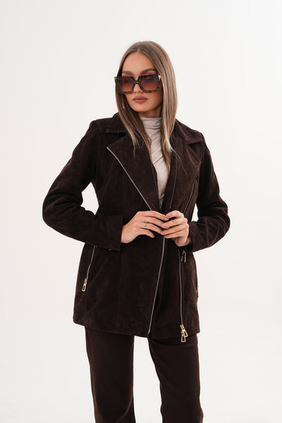 Vinci Leather The Alessia Brown Leather & Fox Fur Women Jacket – product view 14